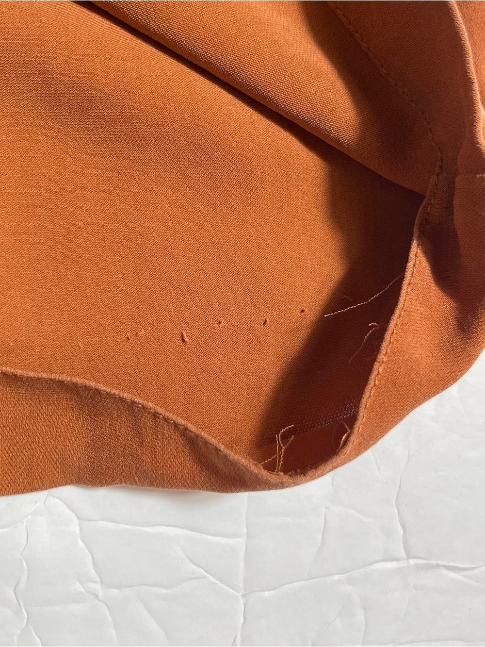 100% Silk Rust Brown Hidden Button Blouse Katherine Kelly Collection Size 6 - Picture 8 of 10